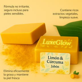 LuxeGlow - Jabón de Curcuma y Acido Kojico